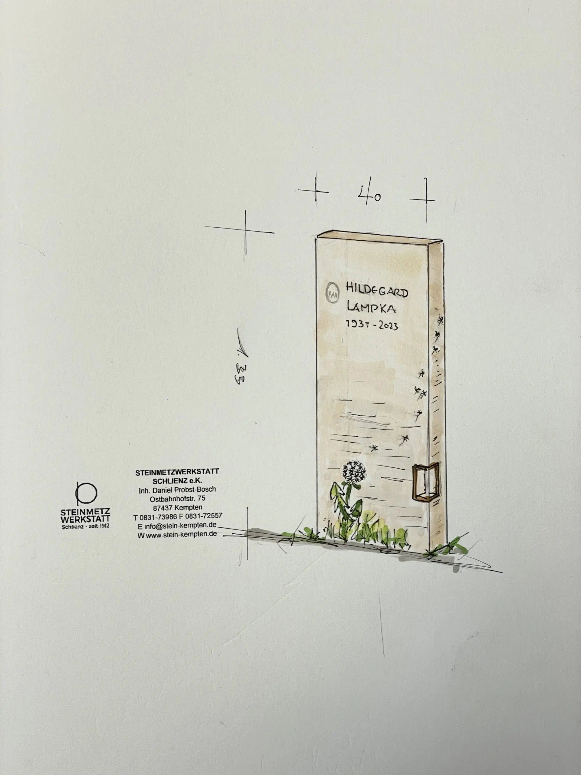 G 552 Urnengrabstein Pusteblume – Bild 7