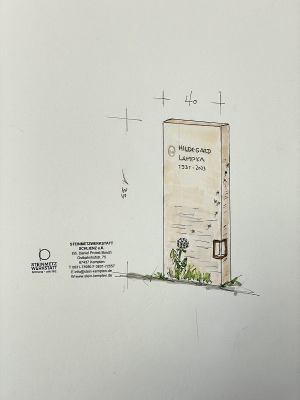 G 552 Urnengrabstein Pusteblume – Bild 5