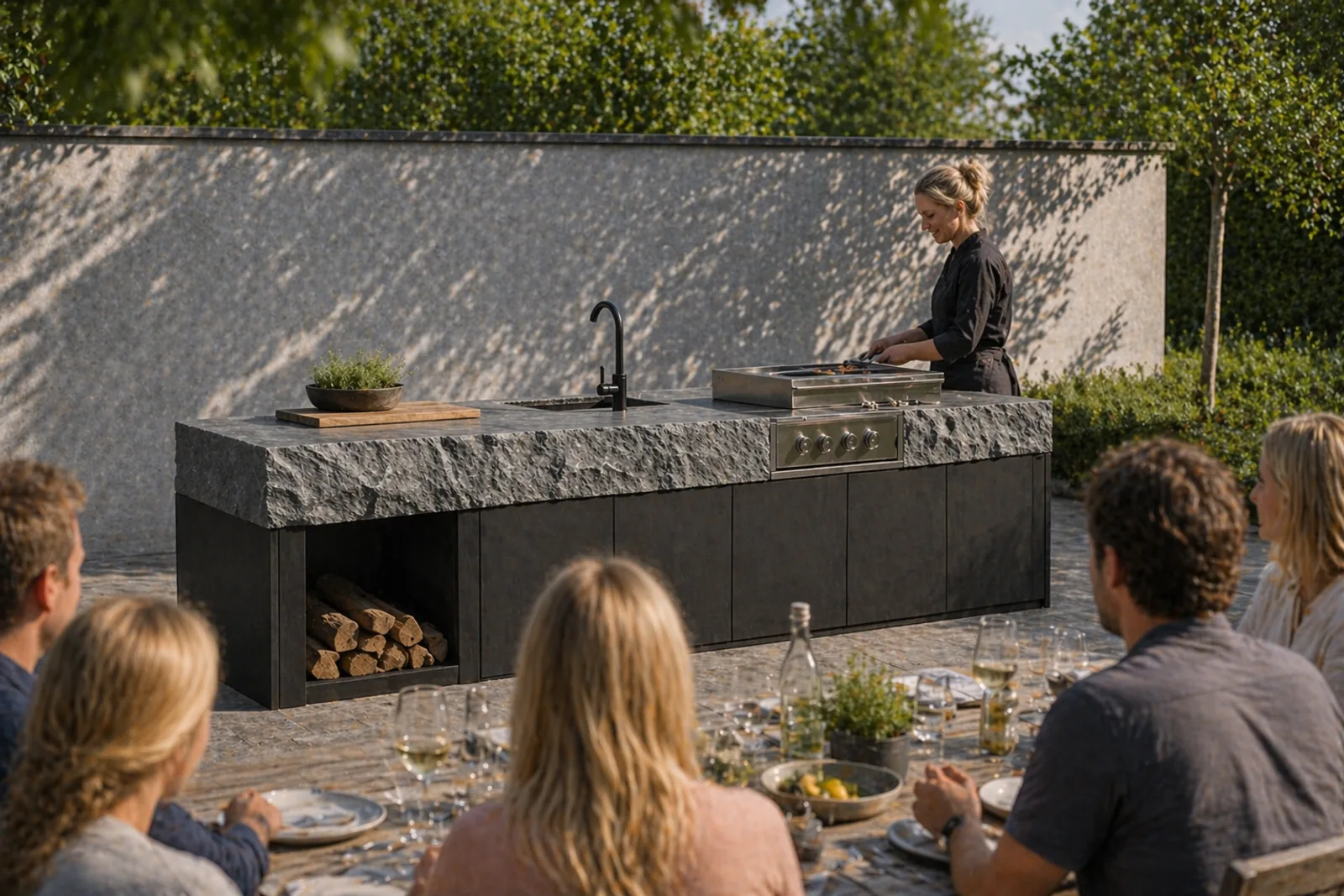 Outdoor Küche aus Naturstein – STOI Steinmetzwerkstatt