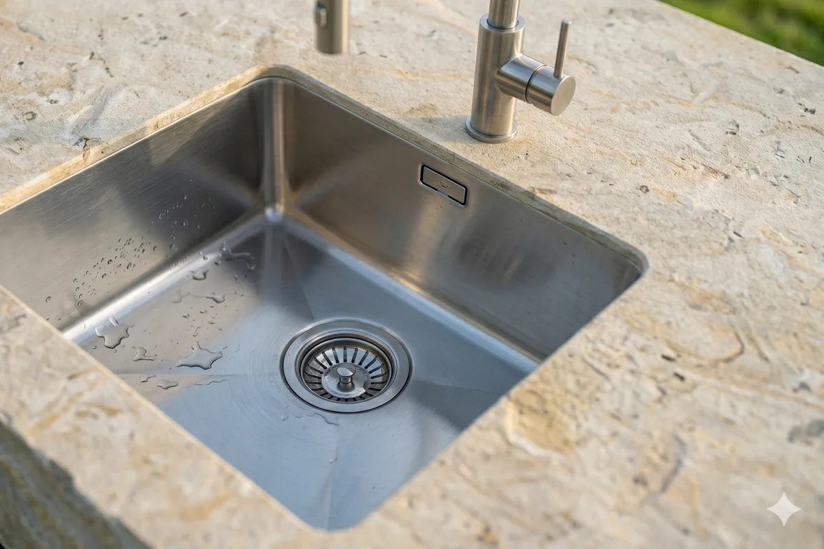 Outdoor Küche aus Naturstein – STOI Steinmetzwerkstatt