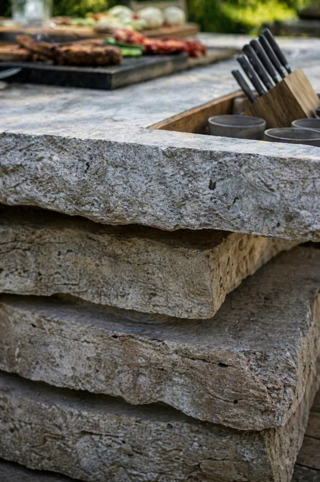 Outdoor Küche aus Naturstein – STOI Steinmetzwerkstatt