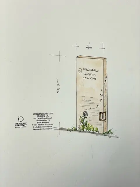 U 606 | Handwerkliches Design Urnengrabmal | Steinmetzwerkstatt Schlienz Kempten Allgäu